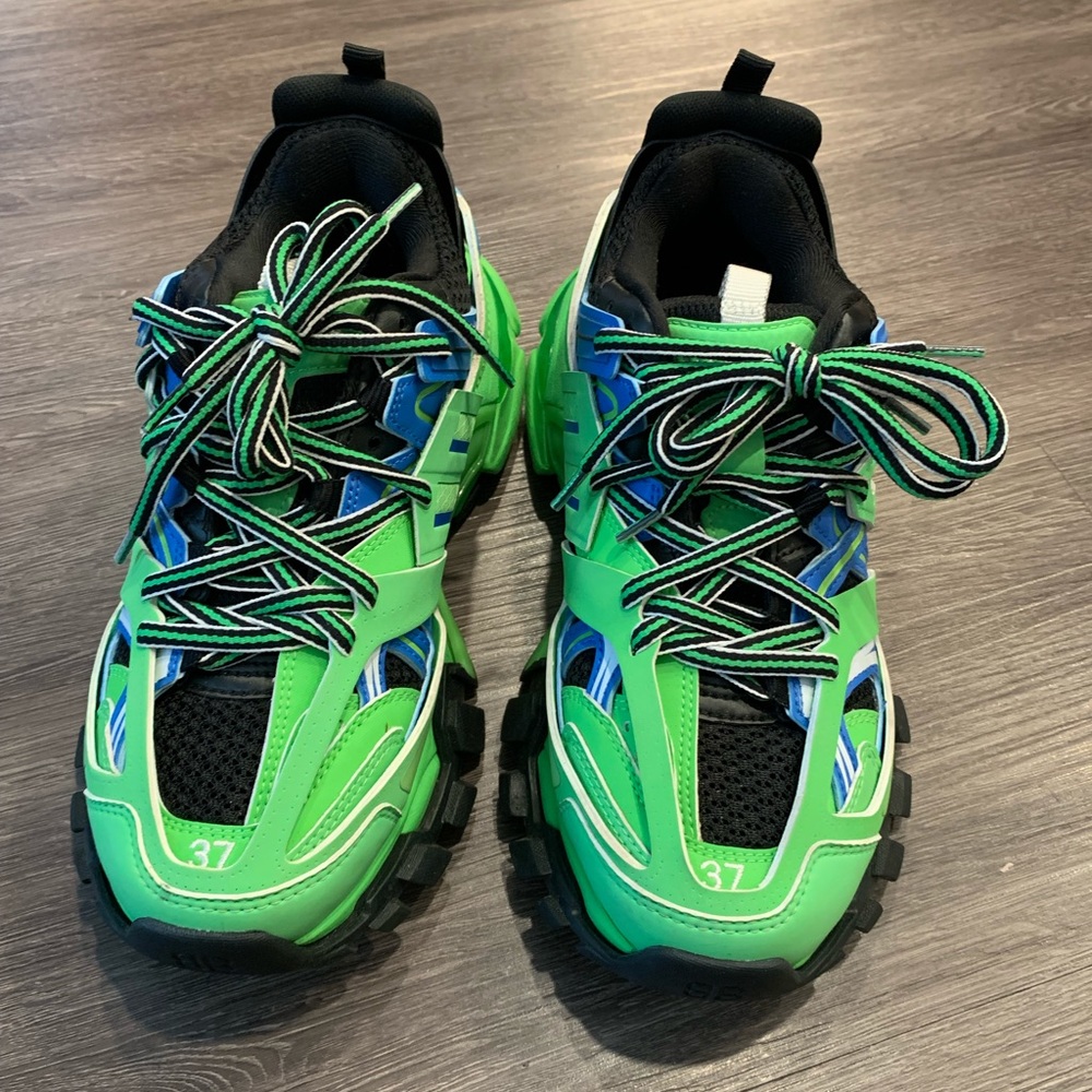 Balenciaga Track Trainers Blue Green